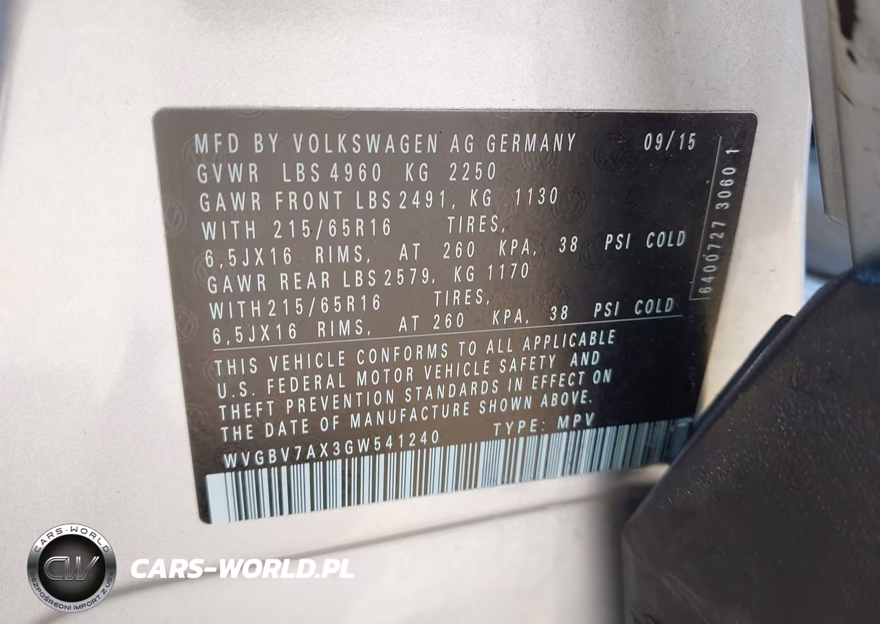 2016 Volkswagen Tiguan S VIN:WVGBV7AX3GW541240 - 9