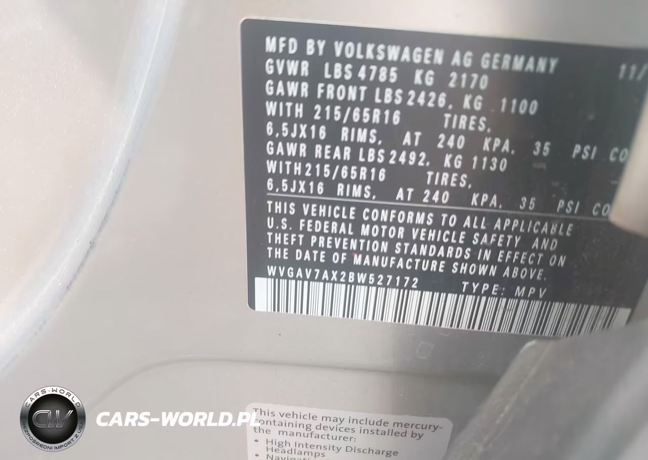 2011 Volkswagen Tiguan S VIN:WVGAV7AX2BW527172 - 9