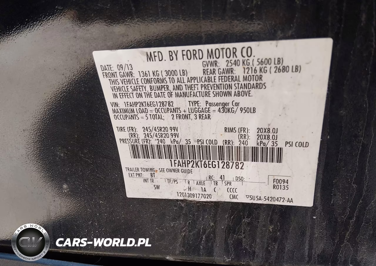 2014 Ford Taurus Sho VIN:1FAHP2KT6EG128782 - 9