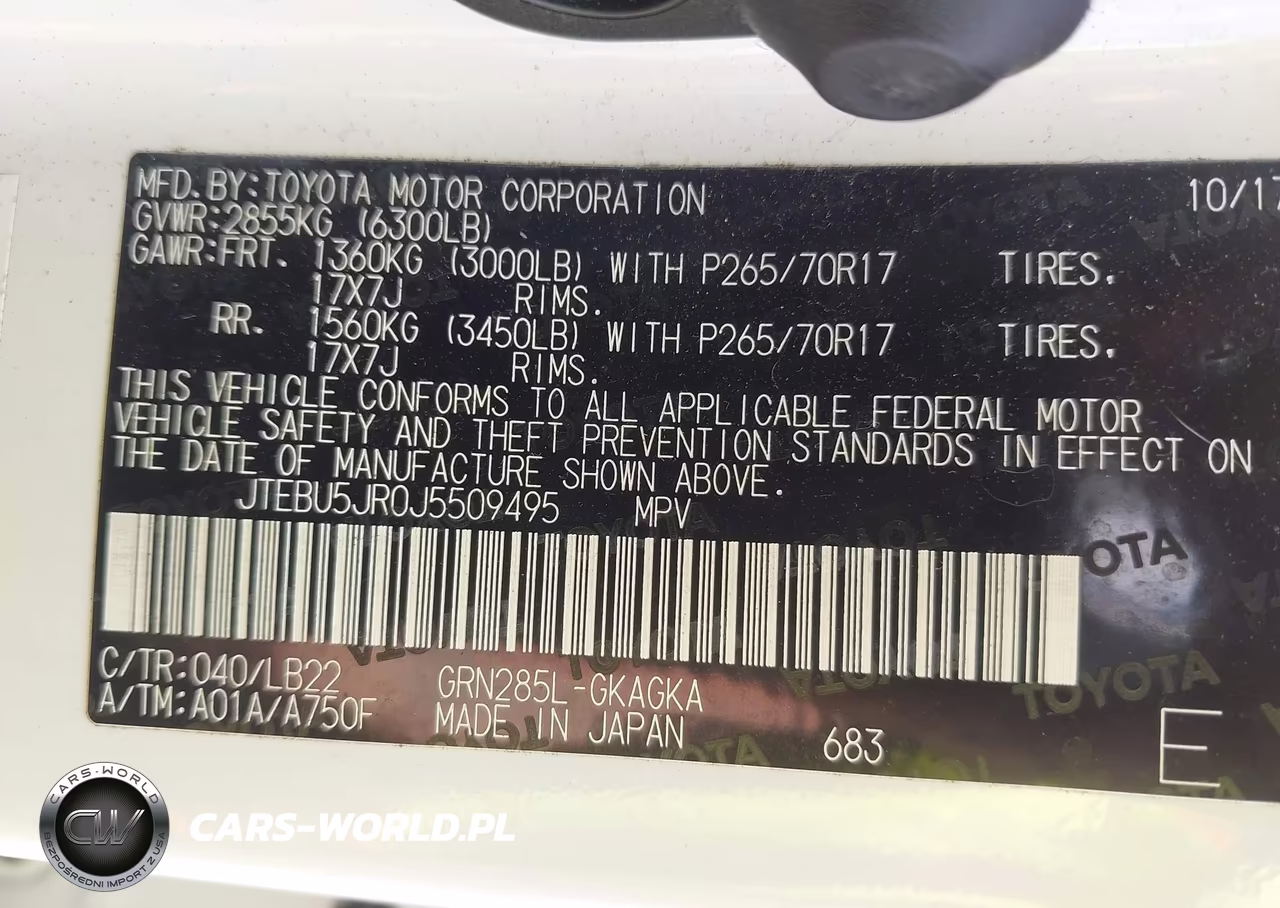 2018 Toyota 4Runner Sr5 Premium VIN:JTEBU5JR0J5509495 - 9