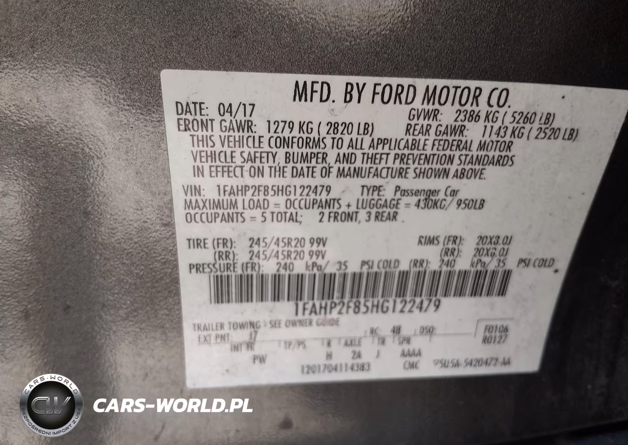2017 Ford Taurus Limited VIN:1FAHP2F85HG122479 - 9