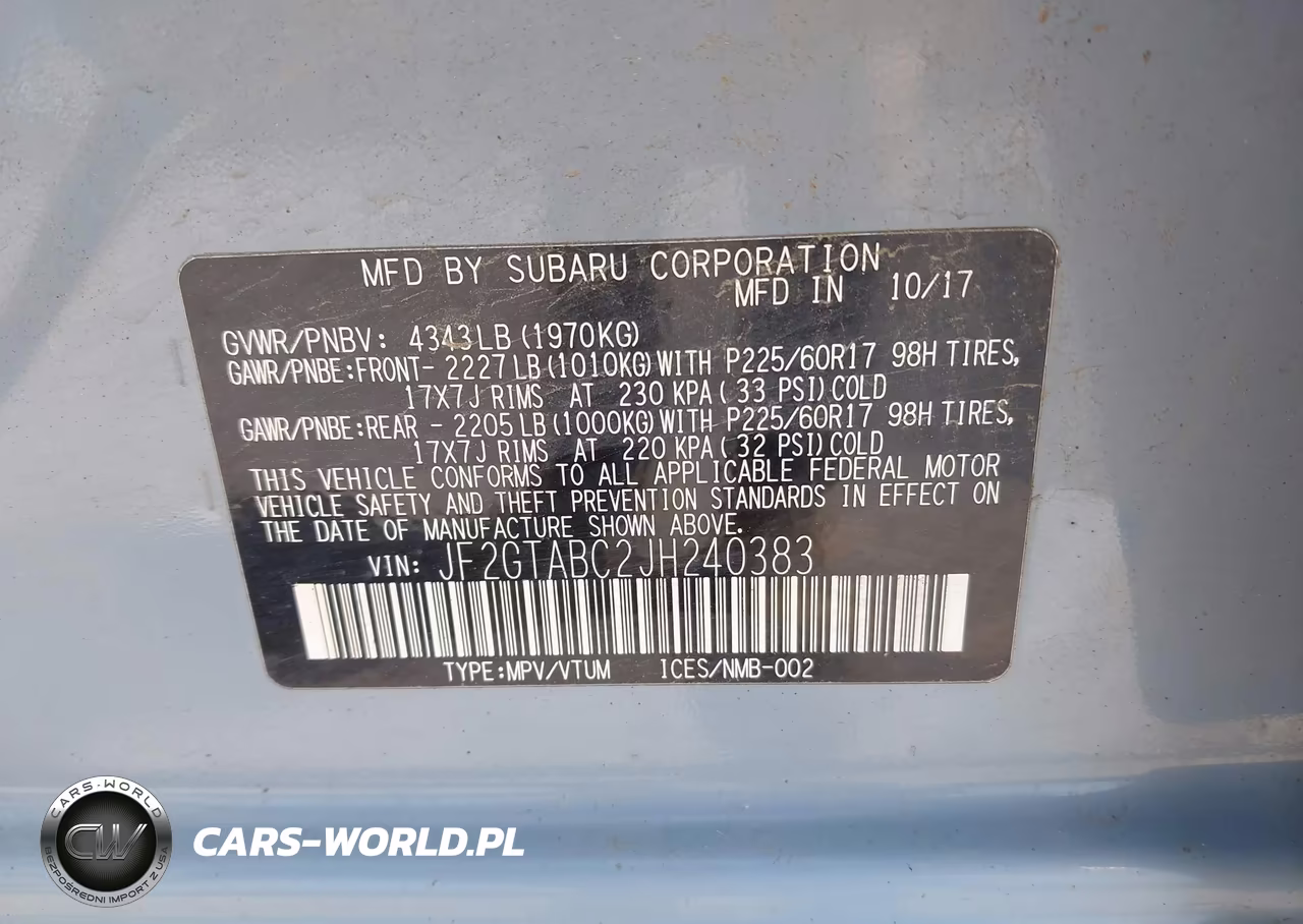 2018 Subaru Crosstrek 2.0I Premium VIN:JF2GTABC2JH240383 - 9