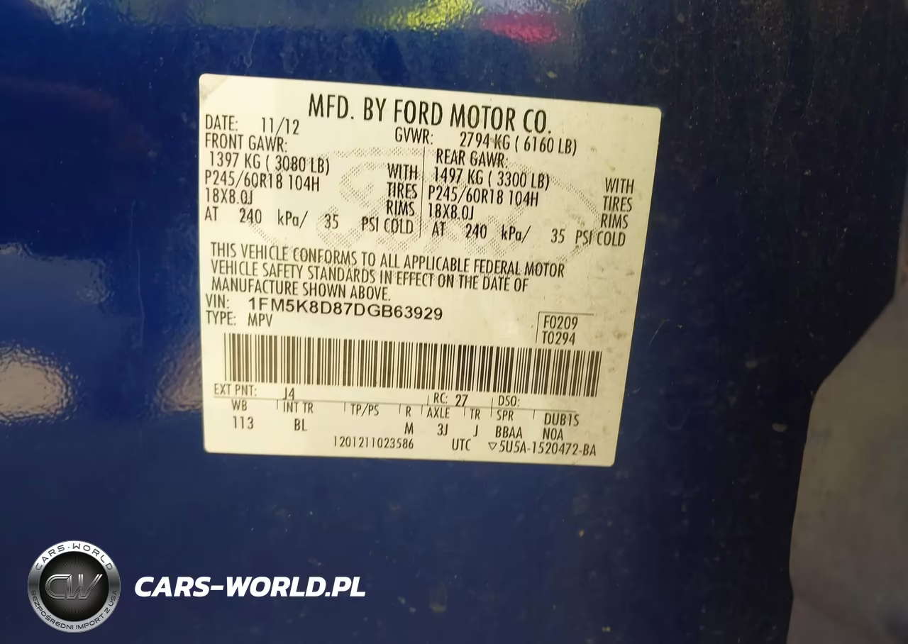 2013 Ford Explorer Xlt VIN:1FM5K8D87DGB63929 - 9