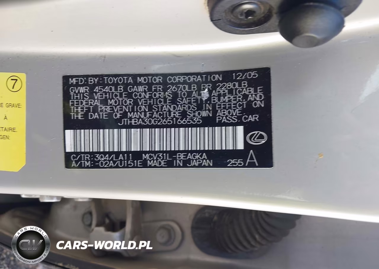 2006 Lexus Es 330 VIN:JTHBA30G265166535 - 9