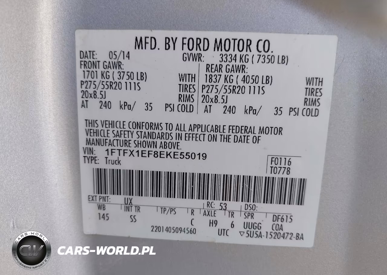 2014 Ford F-150 Stx VIN:1FTFX1EF8EKE55019 - 9