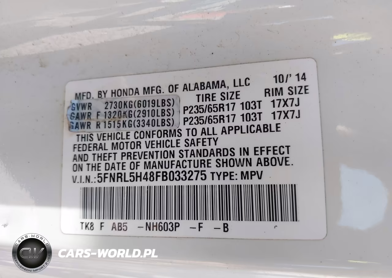 2015 Honda Odyssey Ex VIN:5FNRL5H48FB033275 - 9
