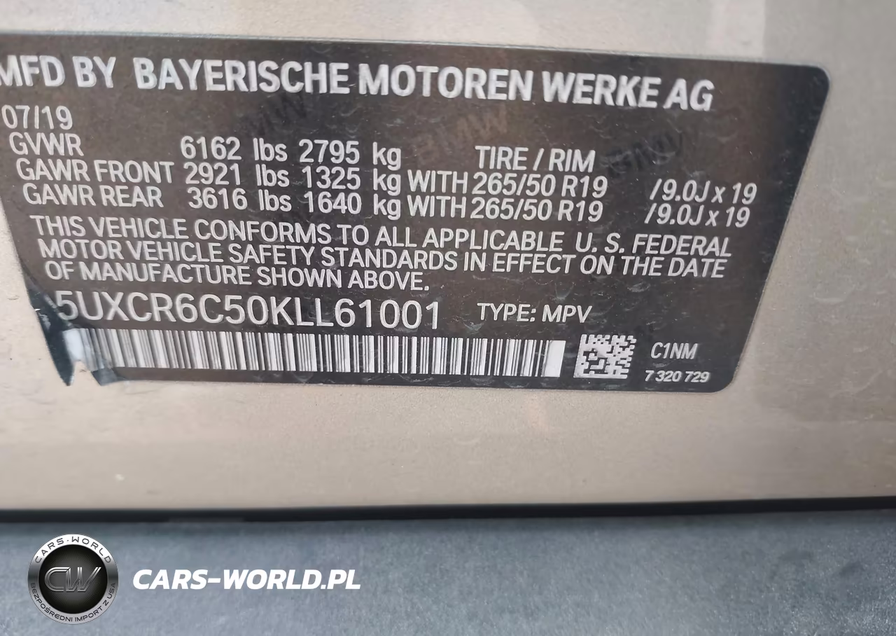 2019 BMW X5 xDrive40I VIN:5UXCR6C50KLL61001 - 9