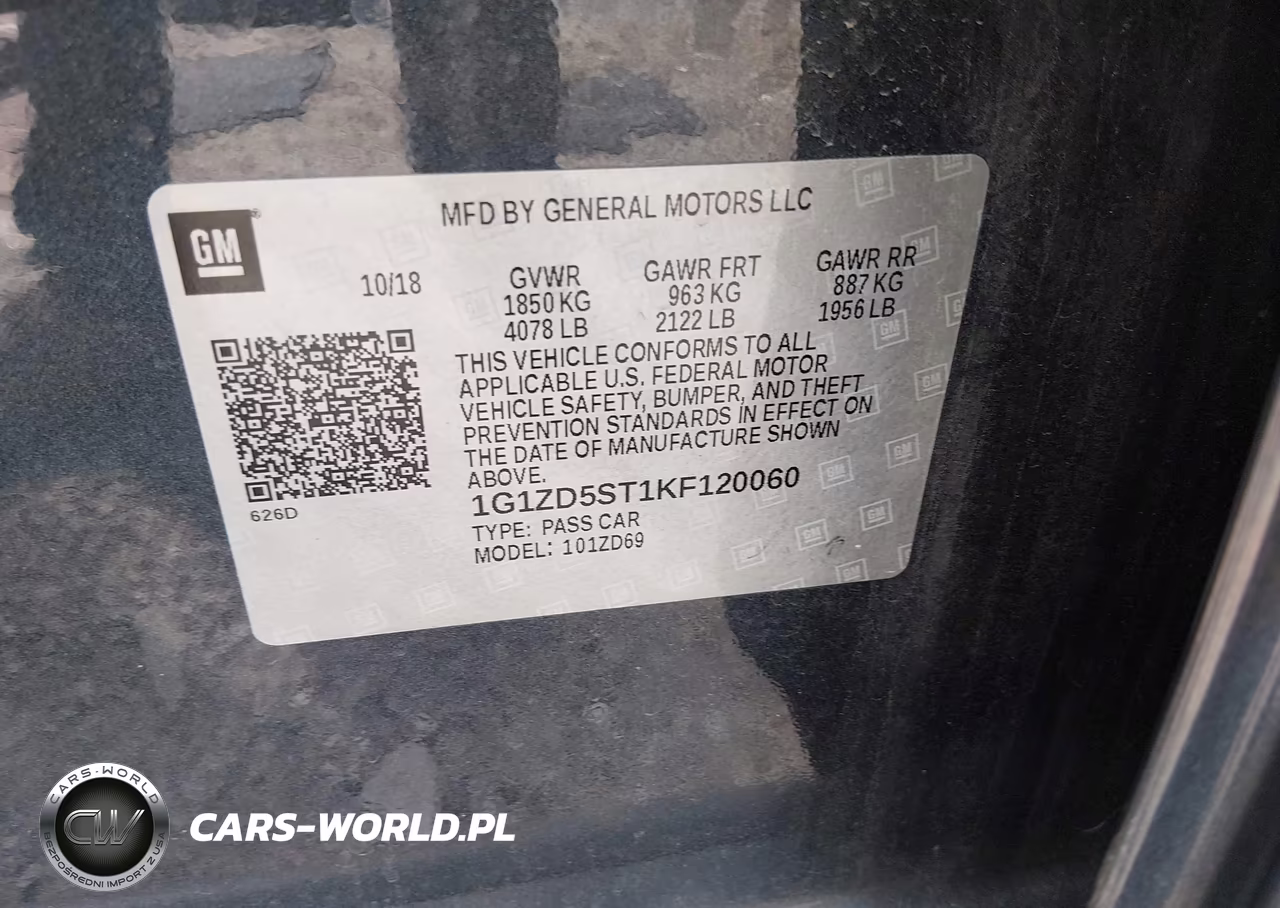 2019 Chevrolet Malibu Lt VIN:1G1ZD5ST1KF120060 - 9