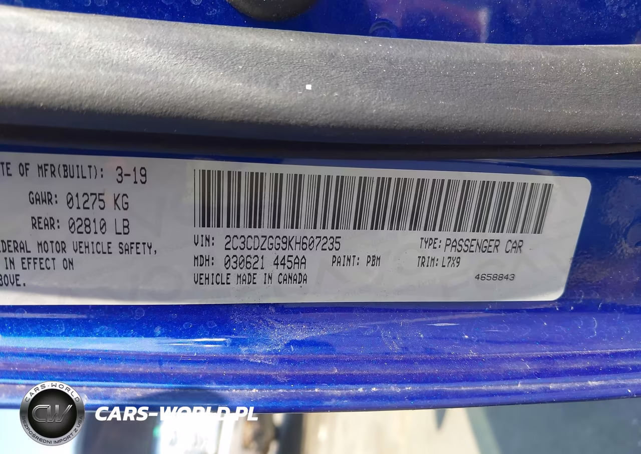 2019 Dodge Challenger Sxt Awd VIN:2C3CDZGG9KH607235 - 9
