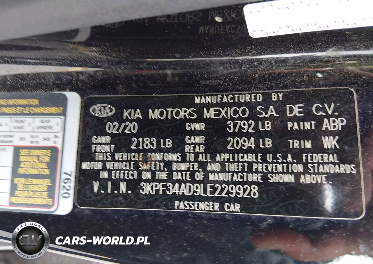 2020 Kia Forte Gt-Line VIN:3KPF34AD9LE229928 - 9