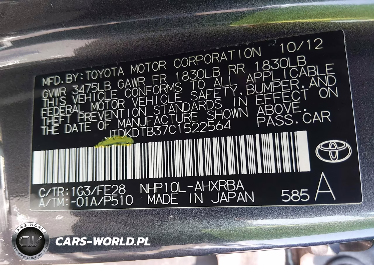 2012 Toyota Prius C Four-One-Three-Two VIN:JTDKDTB37C1522564 - 9