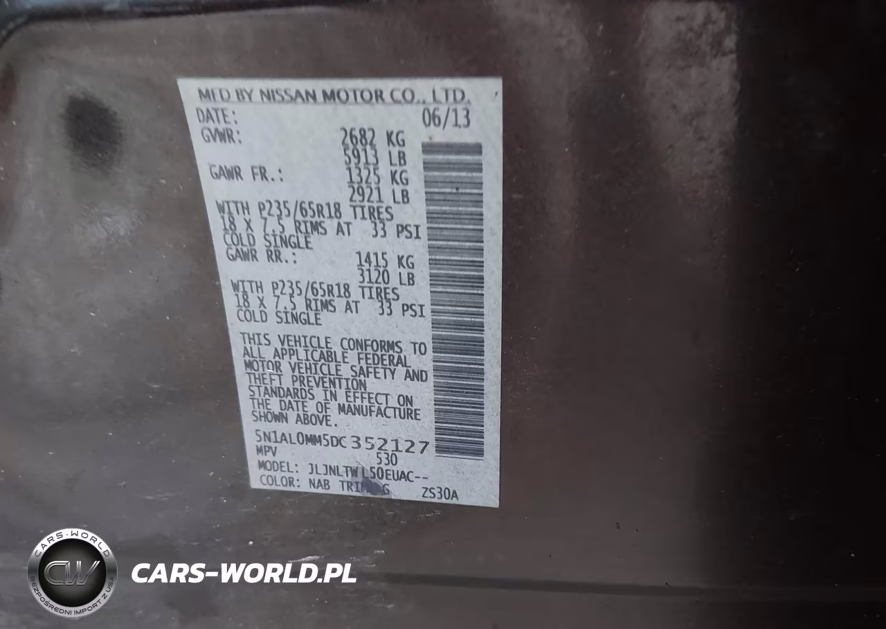 2013 Infiniti Jx35 VIN:5N1AL0MM5DC352127 - 9