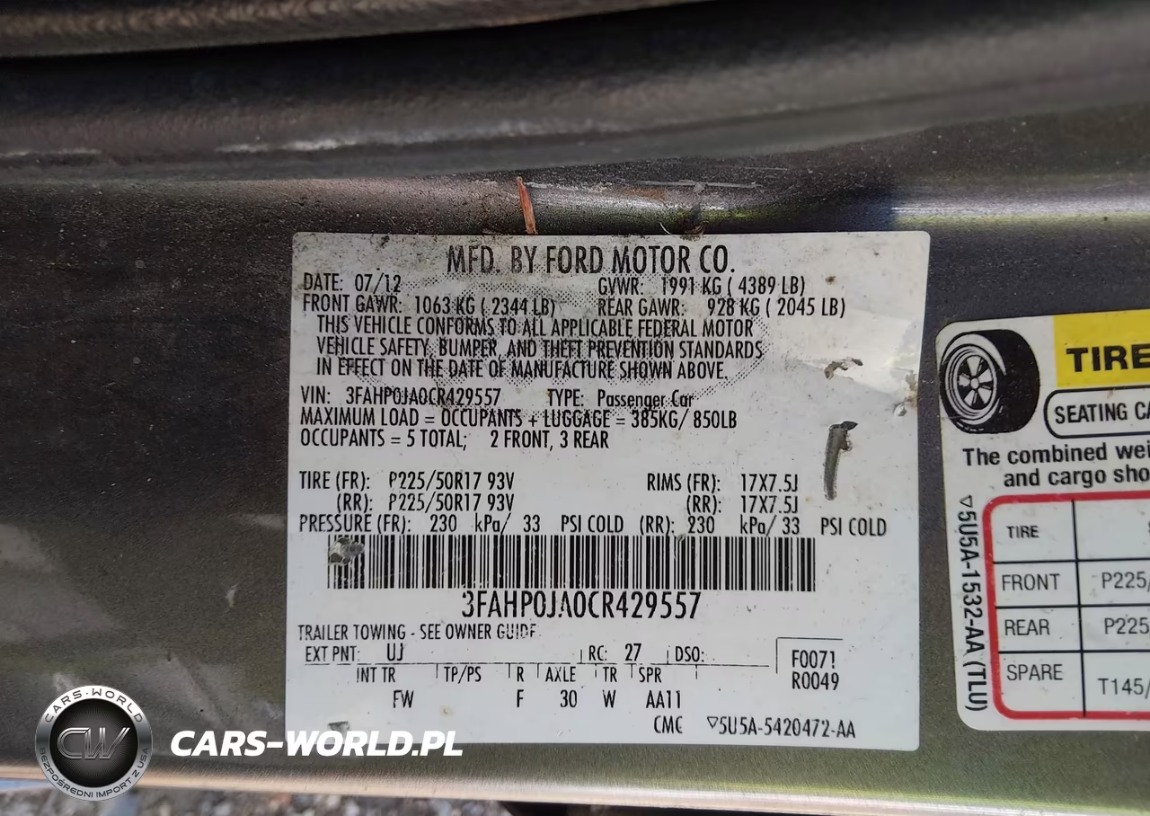 2012 Ford Fusion Sel VIN:3FAHP0JA0CR429557 - 9