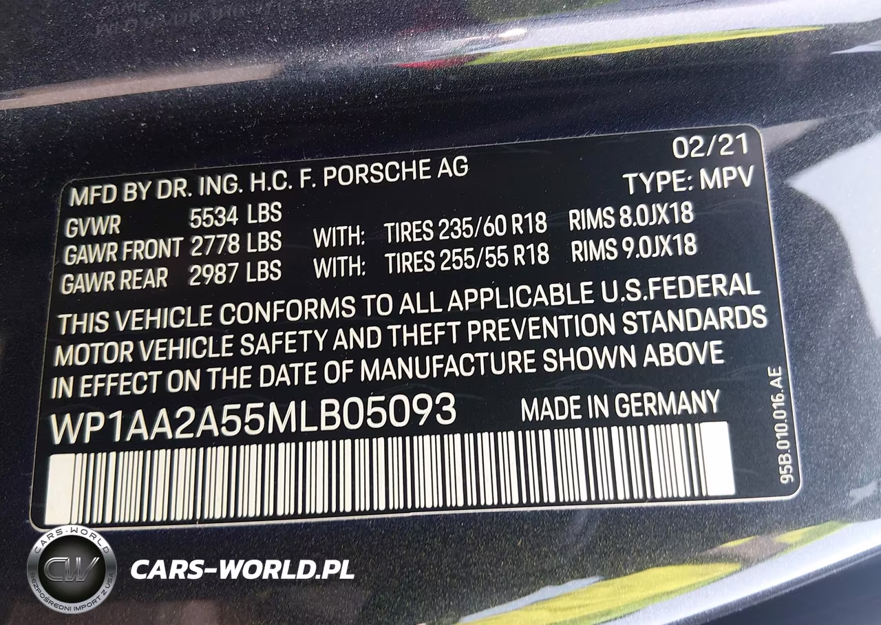 2021 Porsche Macan VIN:WP1AA2A55MLB05093 - 9