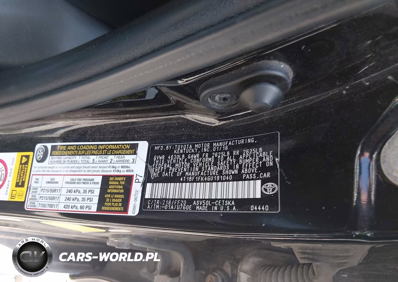 2016 Toyota Camry Se VIN:4T1BF1FK4GU191040 - 9