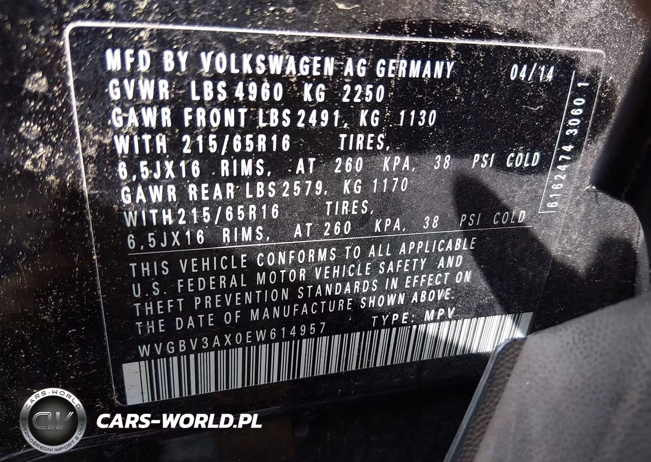 2014 Volkswagen Tiguan S VIN:WVGBV3AX0EW614957 - 9