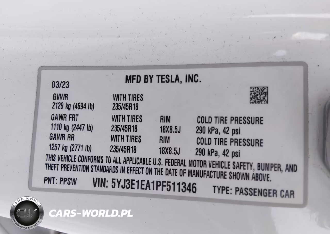 2023 Tesla Model 3 Rear-Wheel Drive VIN:5YJ3E1EA1PF511346 - 9