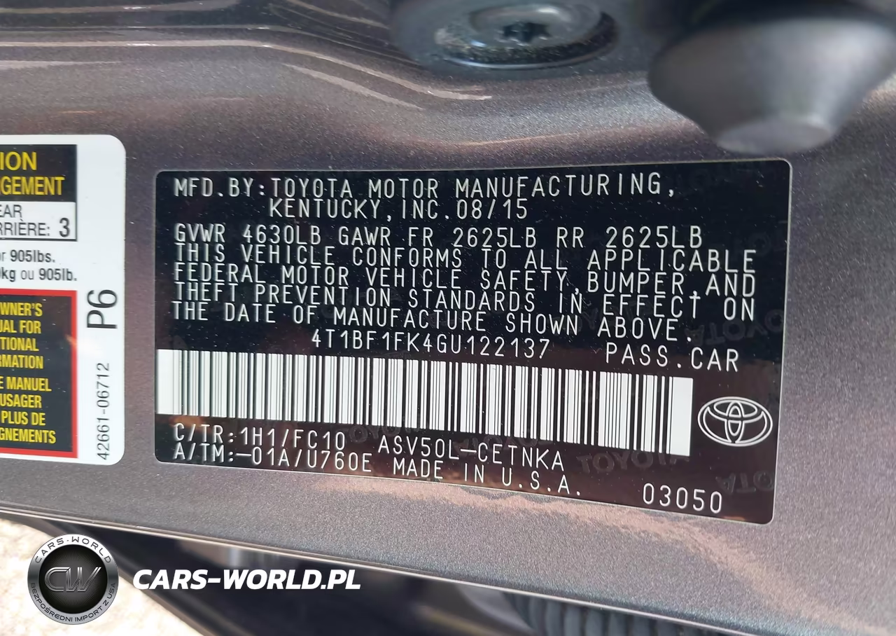 2016 Toyota Camry Le VIN:4T1BF1FK4GU122137 - 9