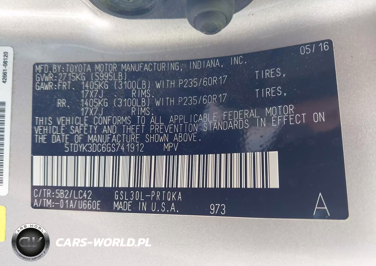 2016 Toyota Sienna Xle 8 Passenger VIN:5TDYK3DC6GS741912 - 9