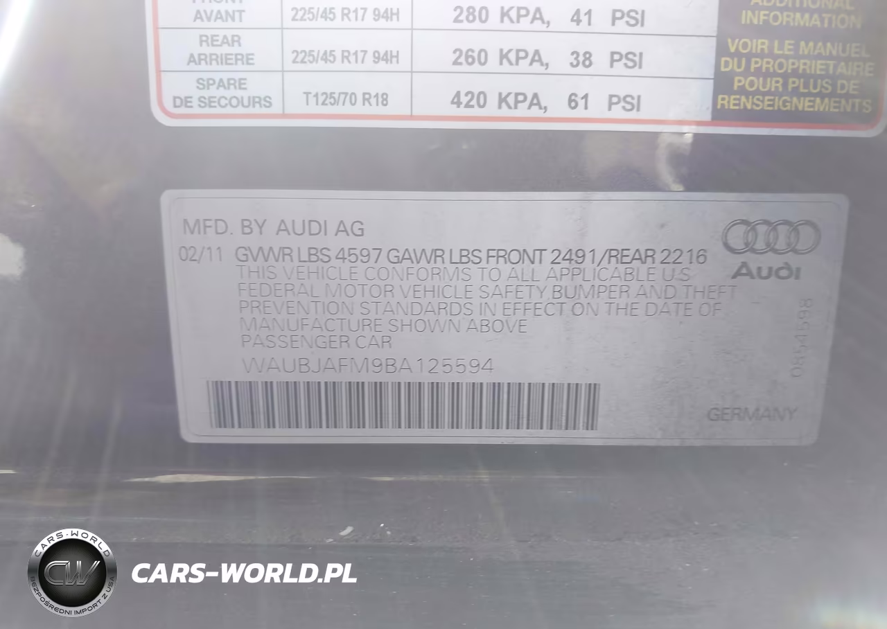 2011 Audi A3 2.0 Tdi Premium VIN:WAUBJAFM9BA125594 - 9