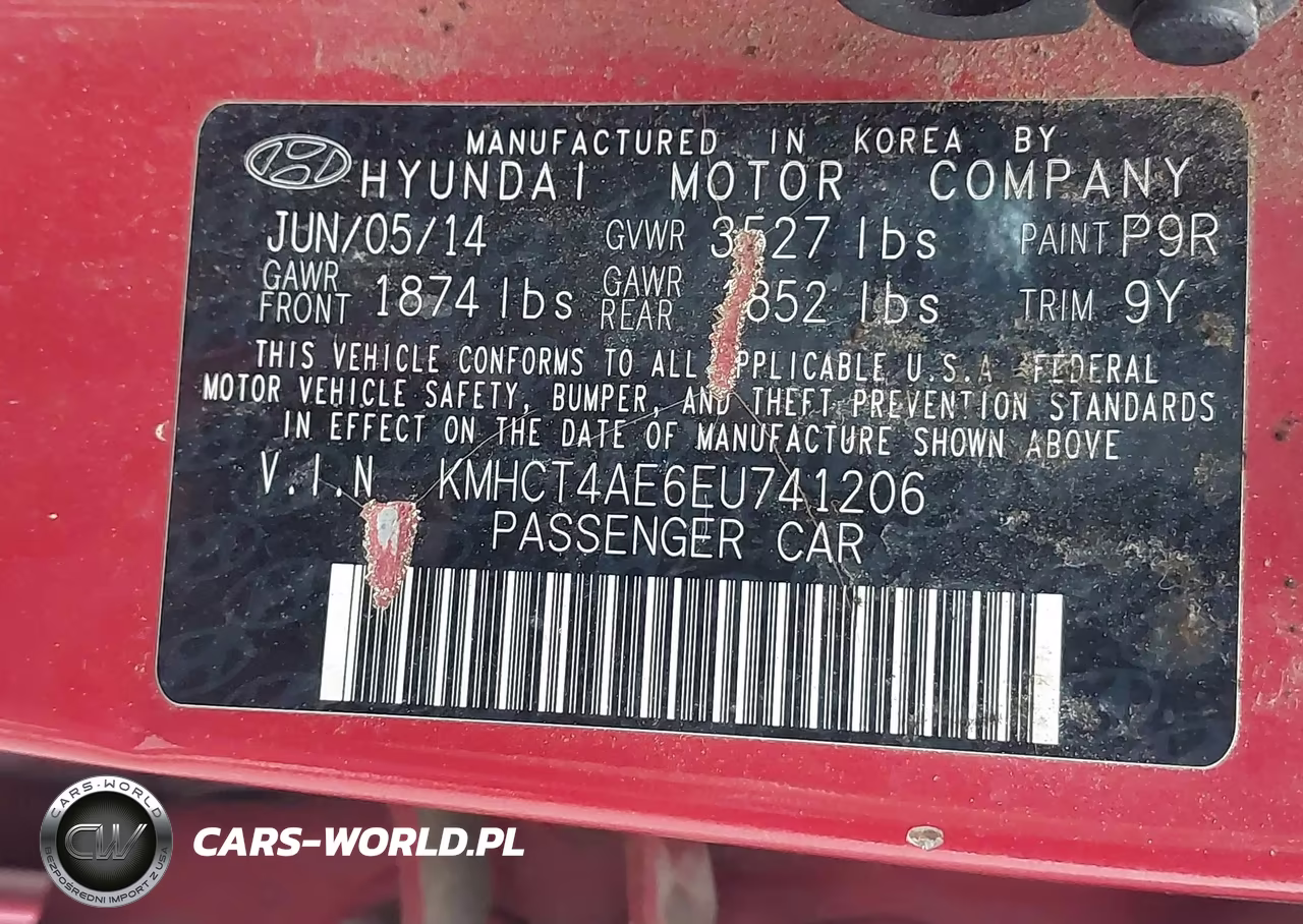 2014 Hyundai Accent Gls VIN:KMHCT4AE6EU741206 - 9