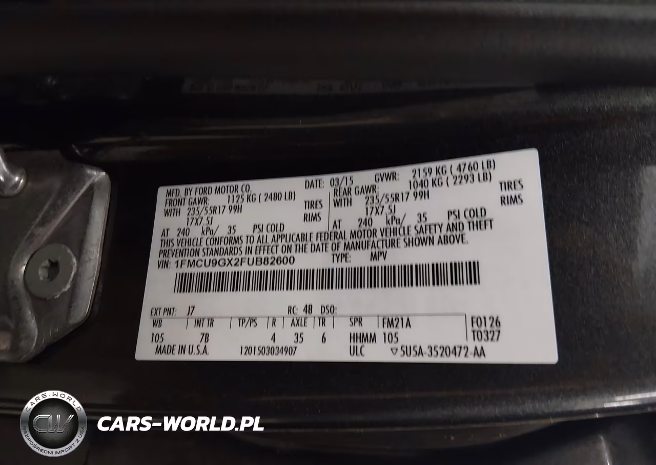 2015 Ford Escape Se VIN:1FMCU9GX2FUB82600 - 9