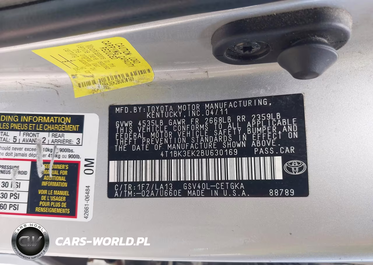 2011 Toyota Camry Xle V6 VIN:4T1BK3EK2BU630169 - 9