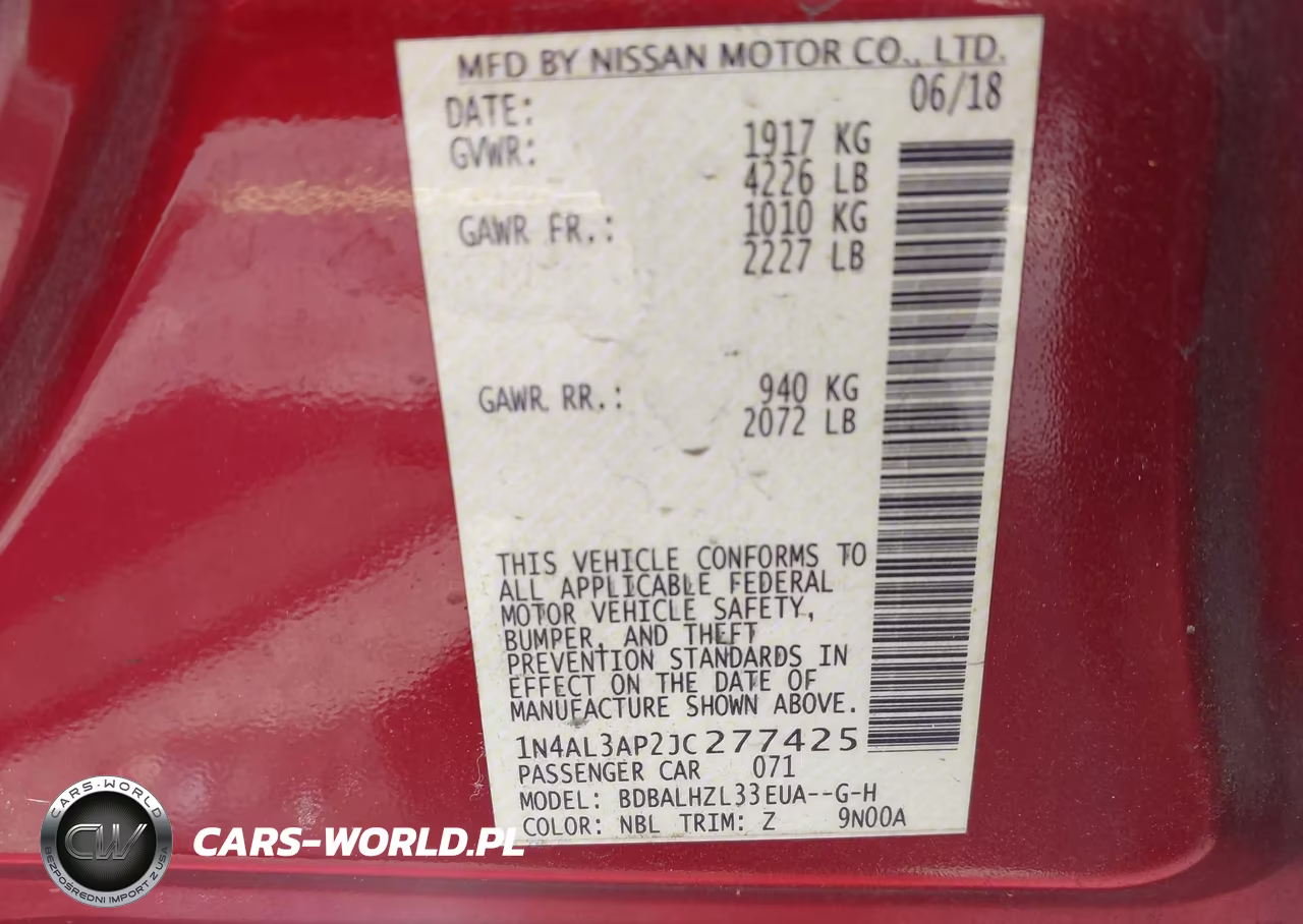 2018 Nissan Altima 2.5 Sr VIN:1N4AL3AP2JC277425 - 9