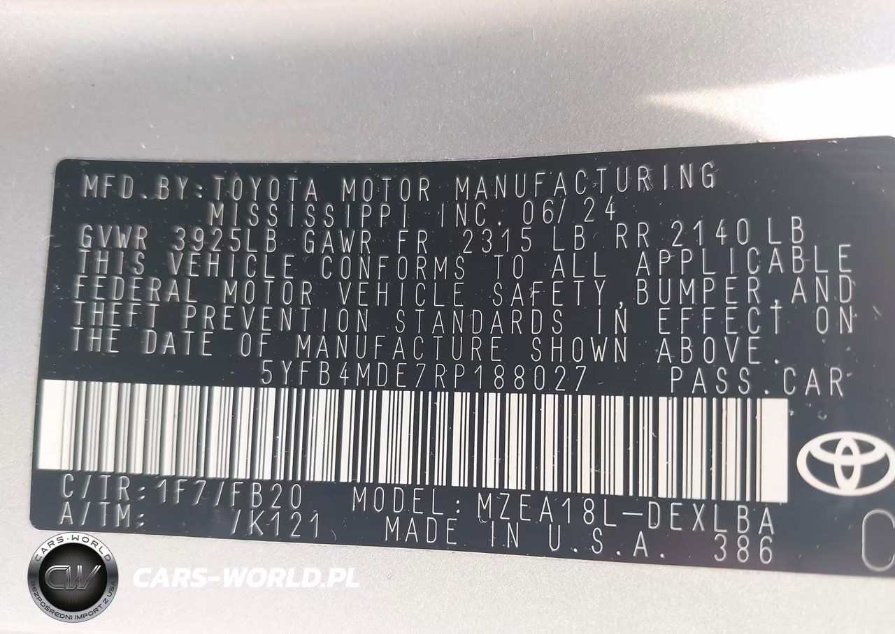 2024 Toyota Corolla Le VIN:5YFB4MDE7RP188027 - 9