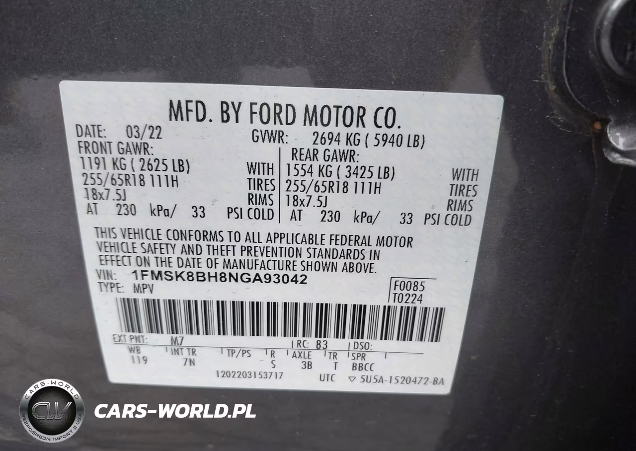 2022 Ford Explorer VIN:1FMSK8BH8NGA93042 - 9