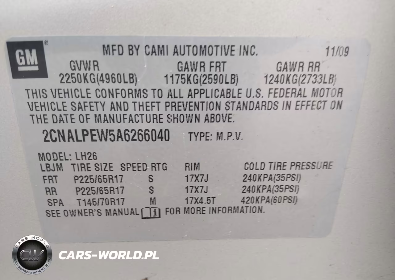 2010 Chevrolet Equinox Lt VIN:2CNALPEW5A6266040 - 9