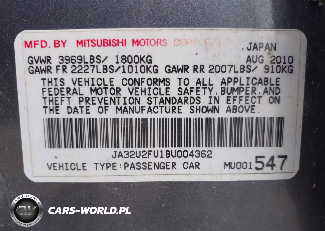 2011 Mitsubishi Lancer Es VIN:JA32U2FU1BU004362 - 9