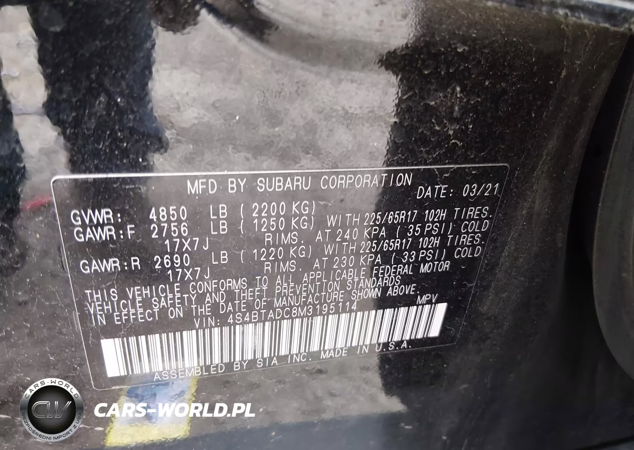 2021 Subaru Outback Premium VIN:4S4BTADC8M3195114 - 9