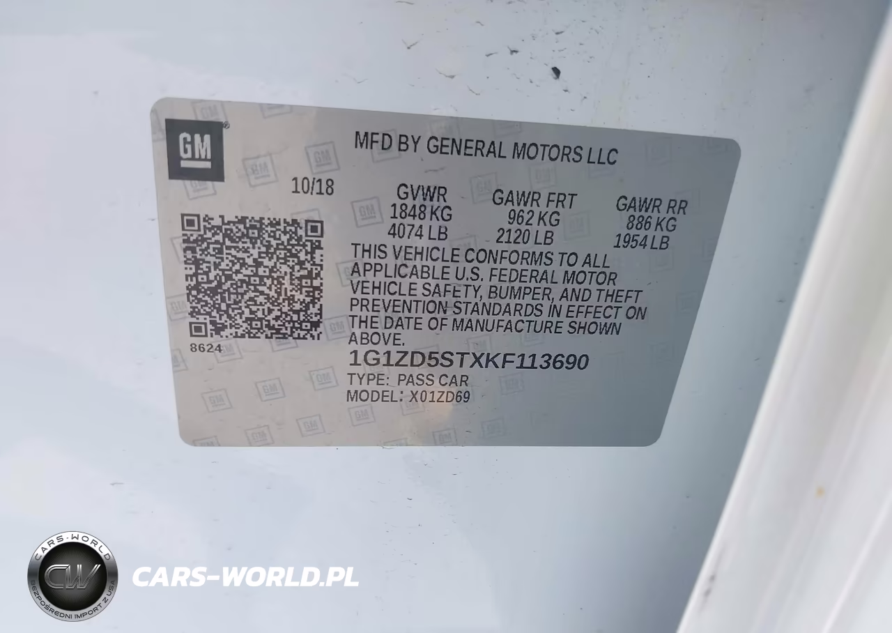 2019 Chevrolet Malibu Lt VIN:1G1ZD5STXKF113690 - 8