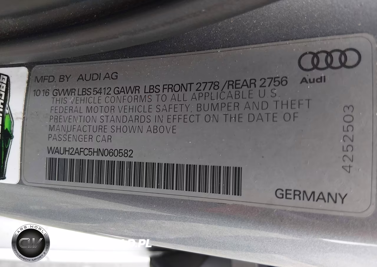 2017 Audi A6 Prestige VIN:WAUH2AFC5HN060582 - 9