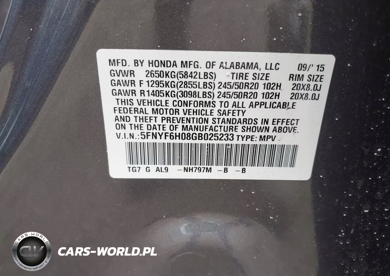2016 Honda Pilot Elite VIN:5FNYF6H08GB025233 - 9