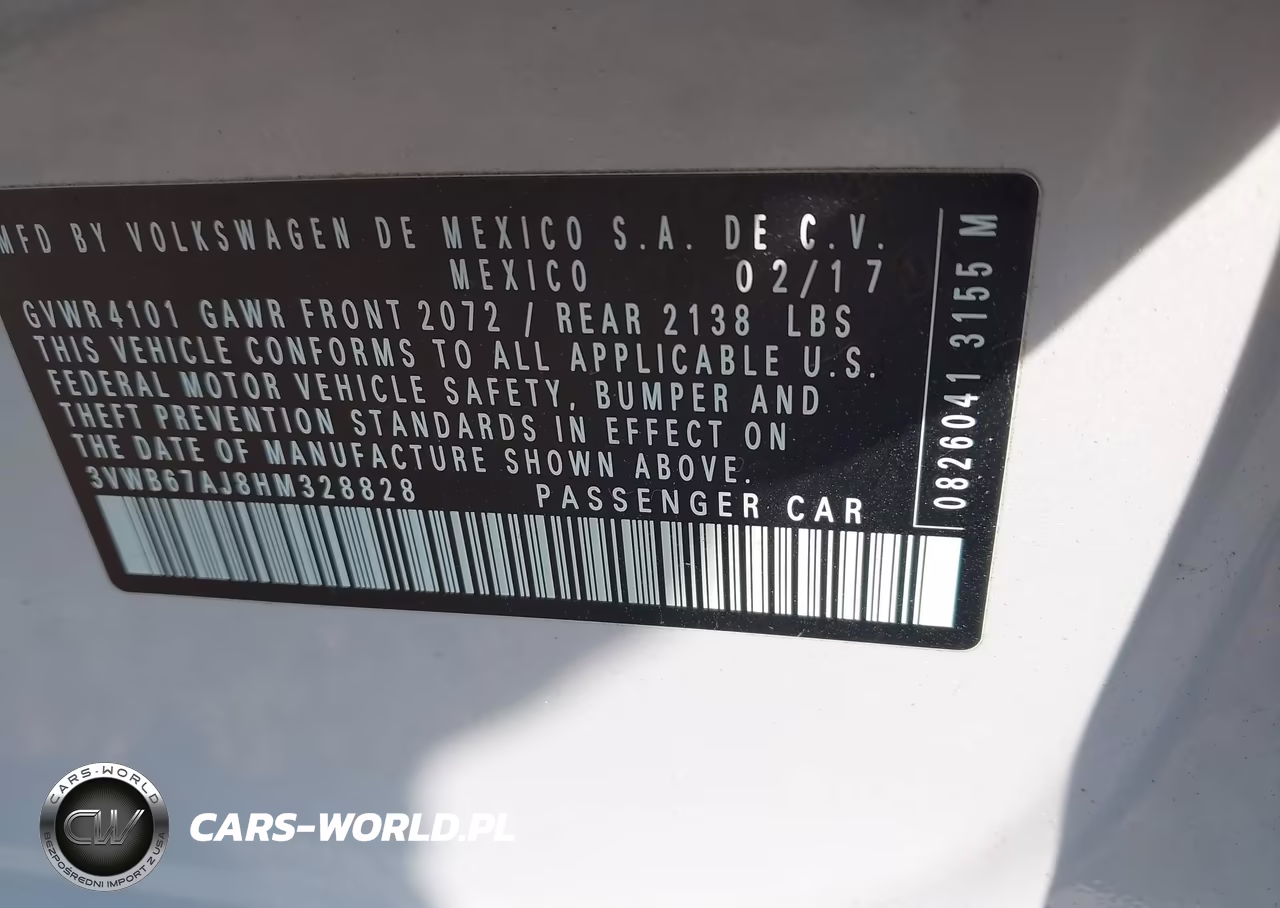 2017 Volkswagen Jetta 1.4T Se VIN:3VWB67AJ8HM328828 - 9