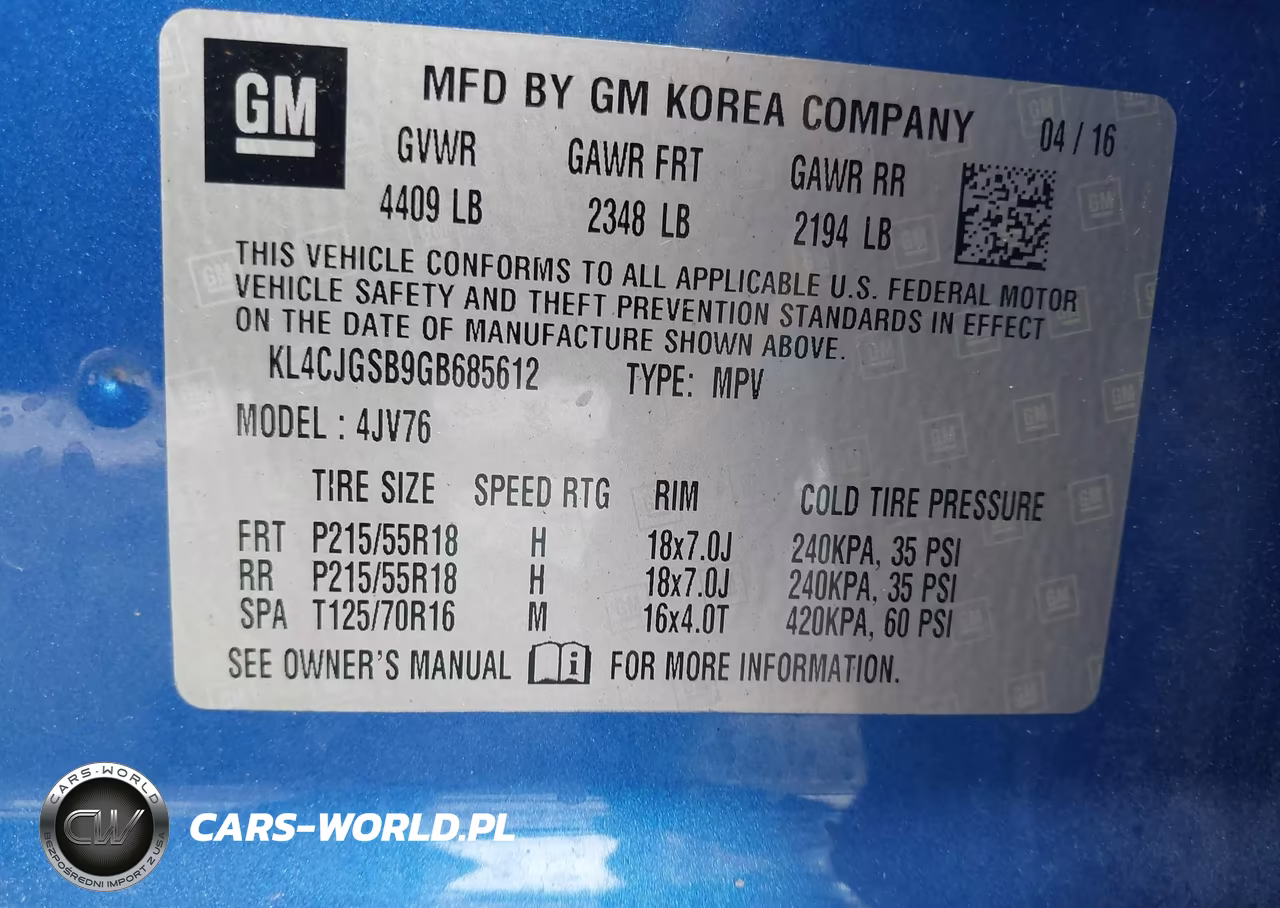 2016 Buick Encore Leather VIN:KL4CJGSB9GB685612 - 9