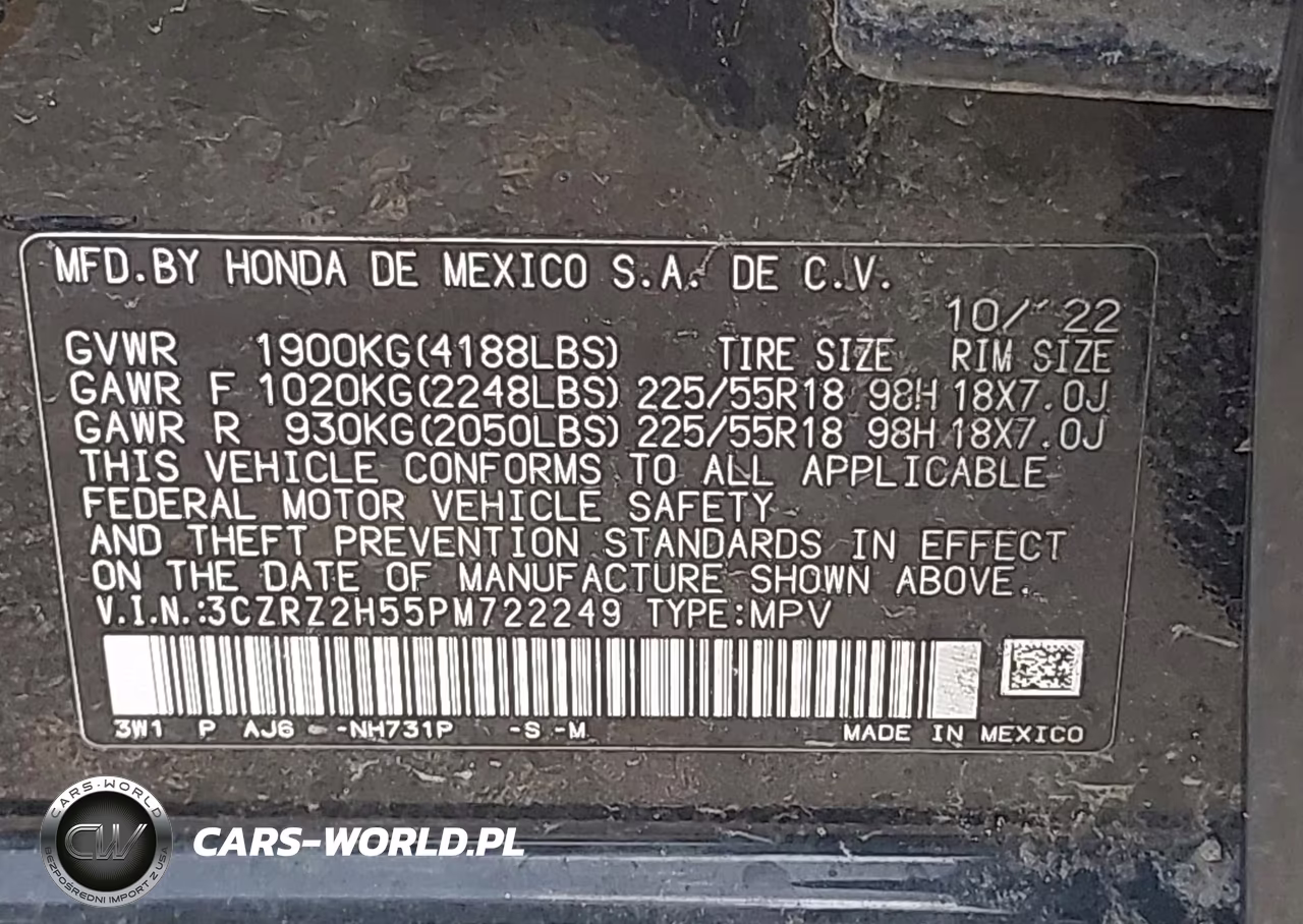 2023 Honda Hr-V Awd Sport VIN:3CZRZ2H55PM722249 - 9