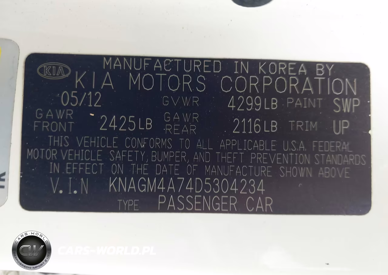 2013 Kia Optima Lx VIN:KNAGM4A74D5304234 - 9