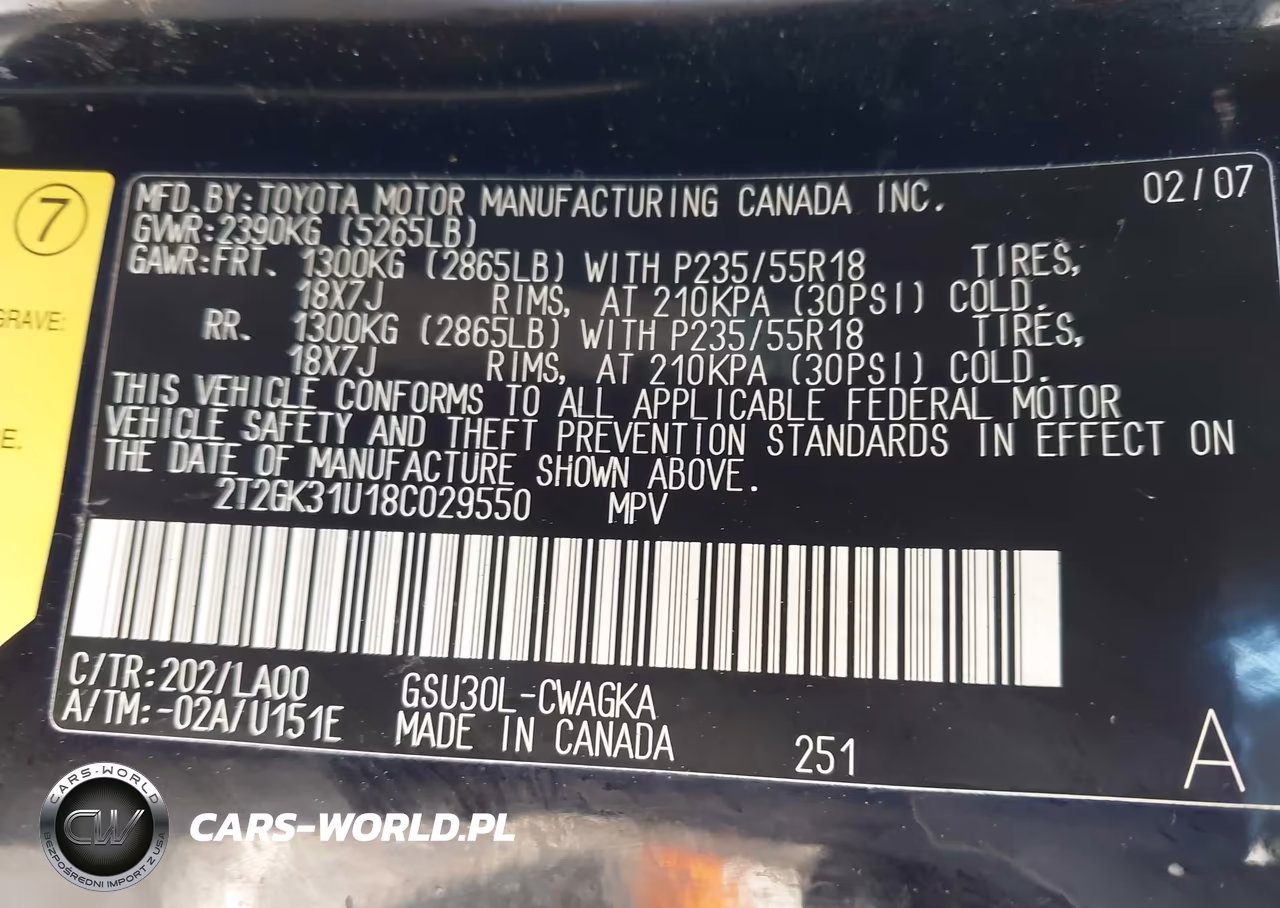 2008 Lexus Rx 350 VIN:2T2GK31U18C029550 - 9