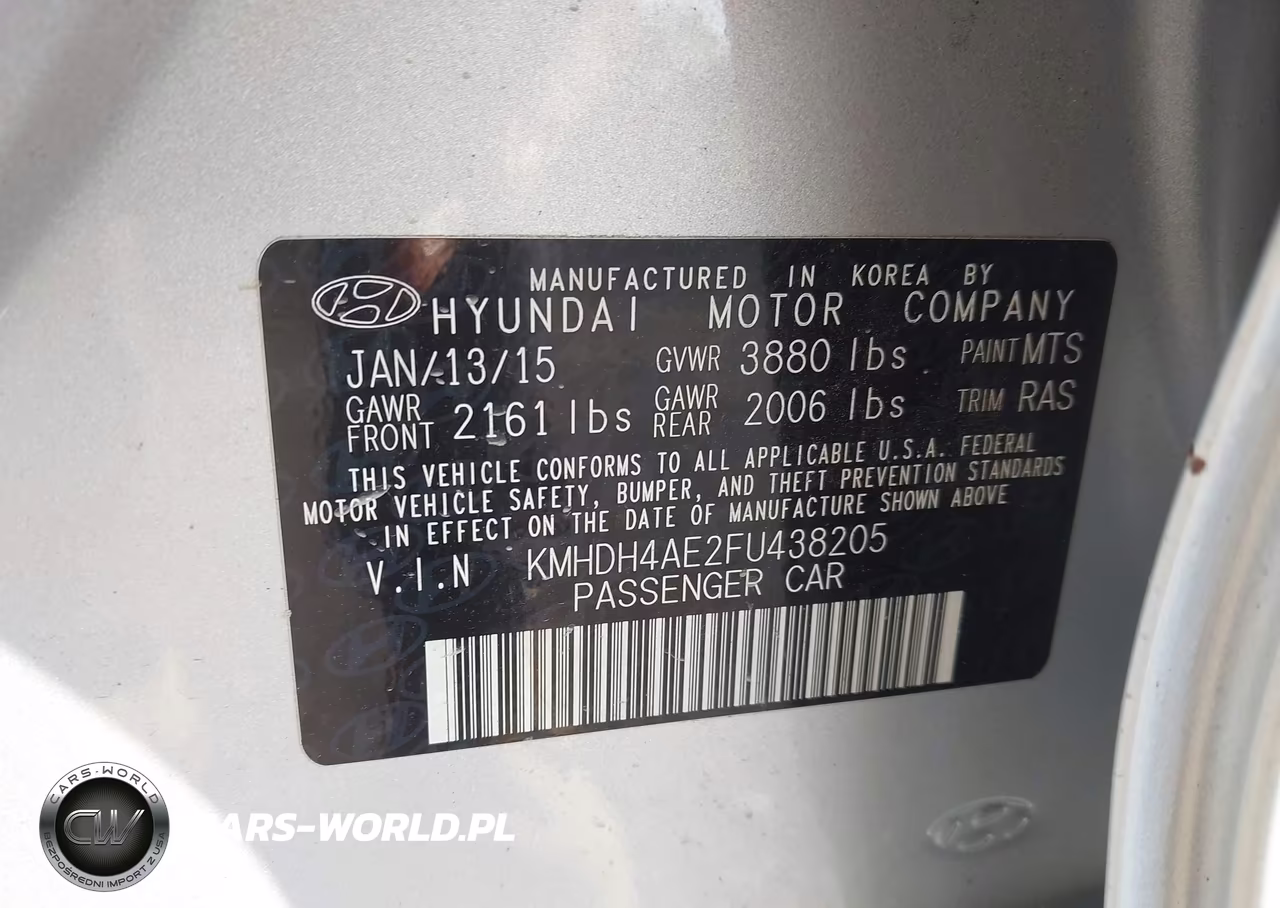 2015 Hyundai Elantra Se VIN:KMHDH4AE2FU438205 - 9