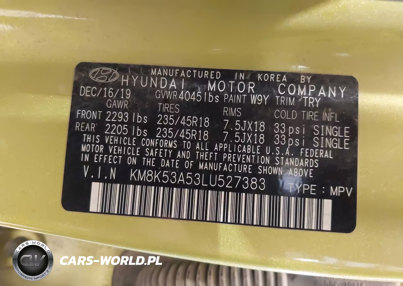 2020 Hyundai Kona Ultimate VIN:KM8K53A53LU527383 - 9