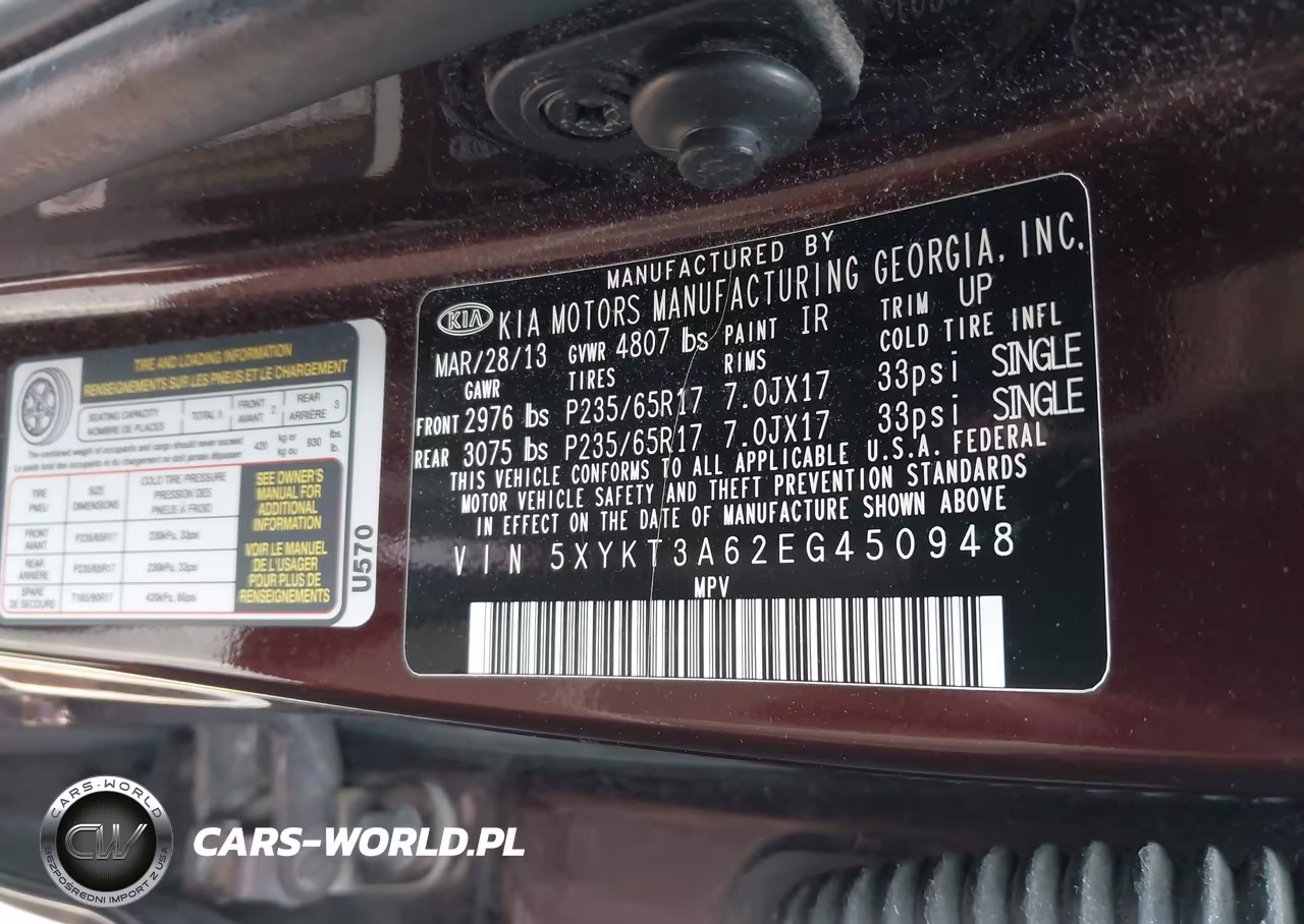 2014 Kia Sorento Lx VIN:5XYKT3A62EG450948 - 9