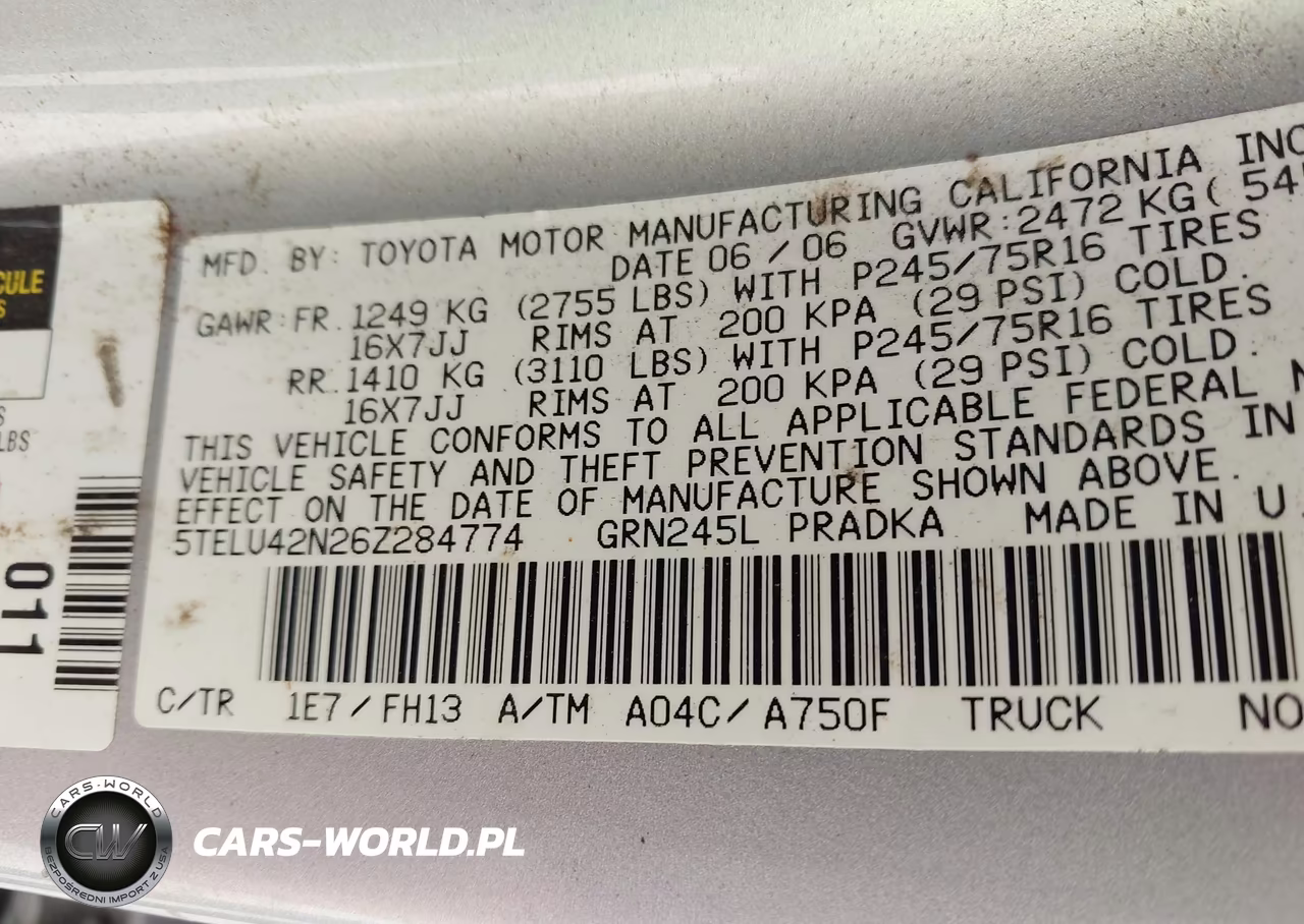 2006 Toyota Tacoma Base V6 VIN:5TELU42N26Z284774 - 9