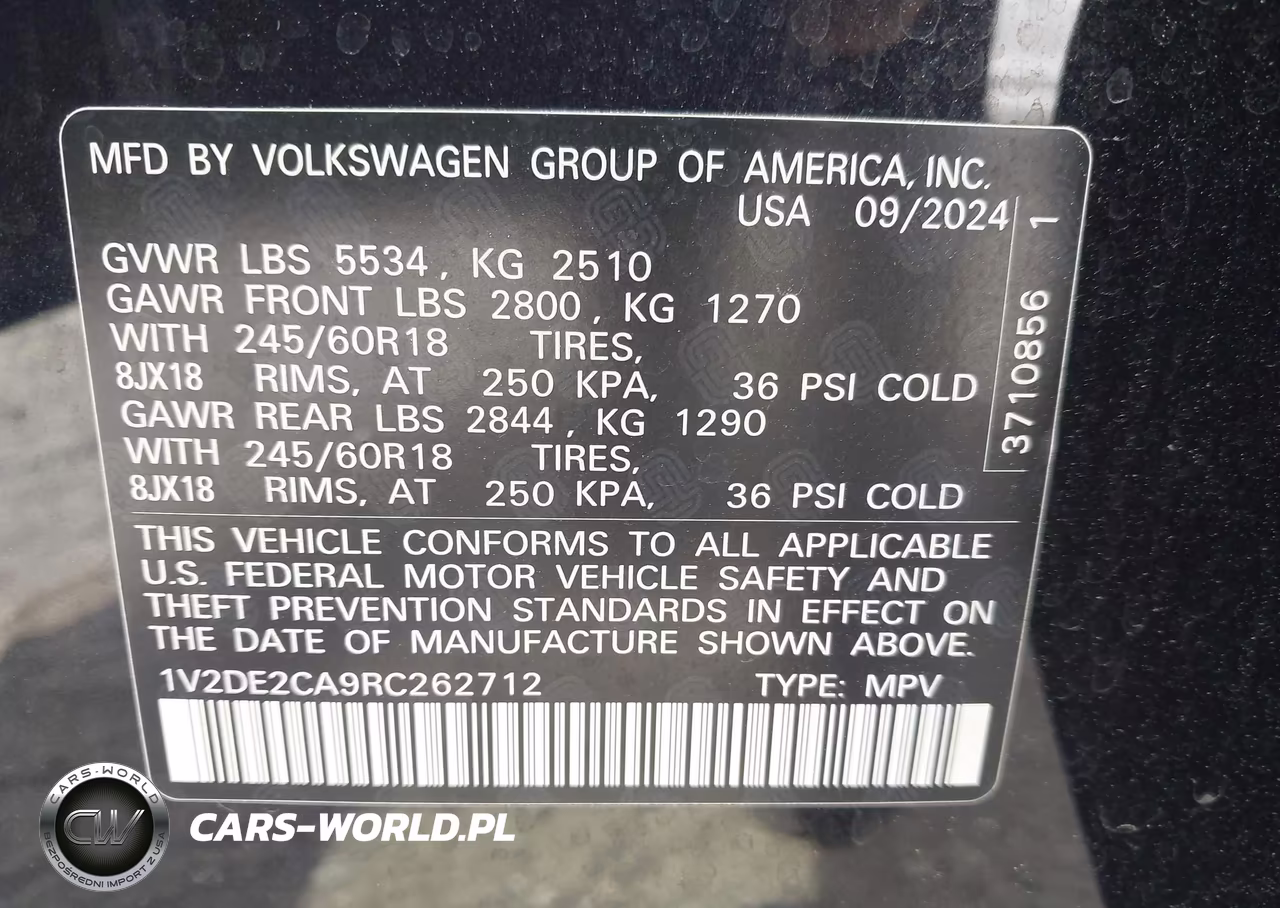 2024 Volkswagen Atlas Cross Sport 2.0T Se VIN:1V2DE2CA9RC262712 - 9