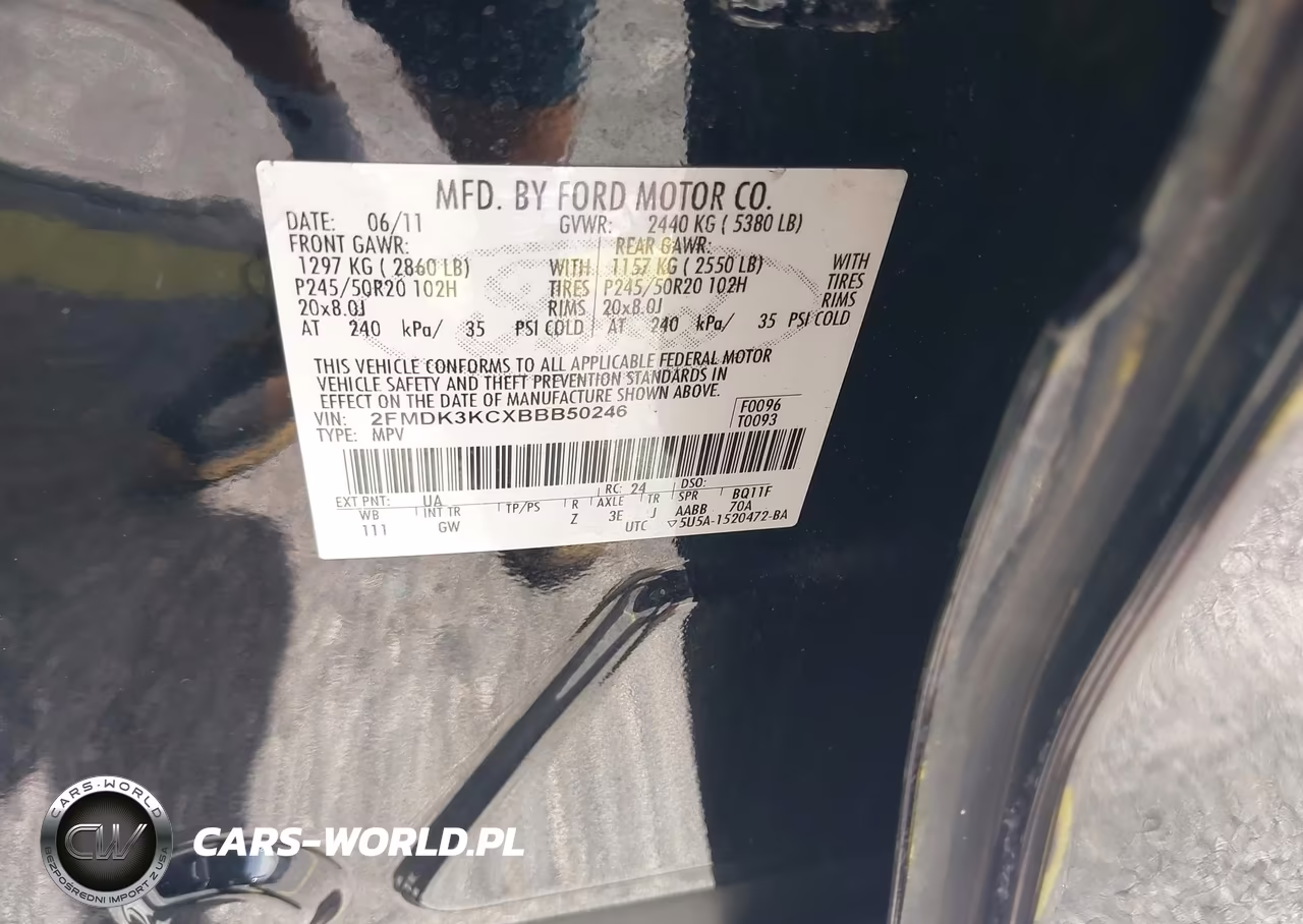 2011 Ford Edge Limited VIN:2FMDK3KCXBBB50246 - 9