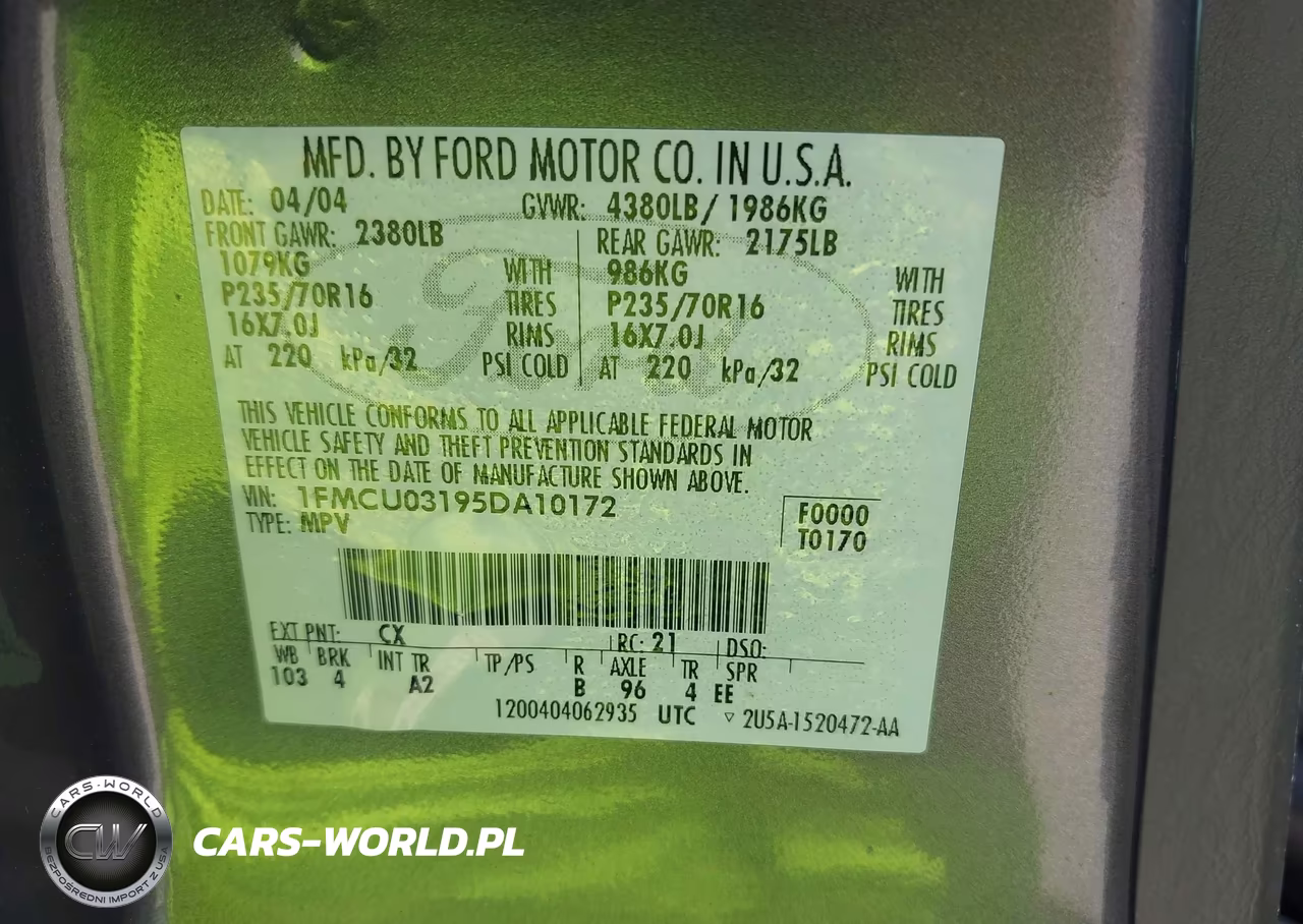 2005 Ford Escape Xlt VIN:1FMCU03195DA10172 - 9