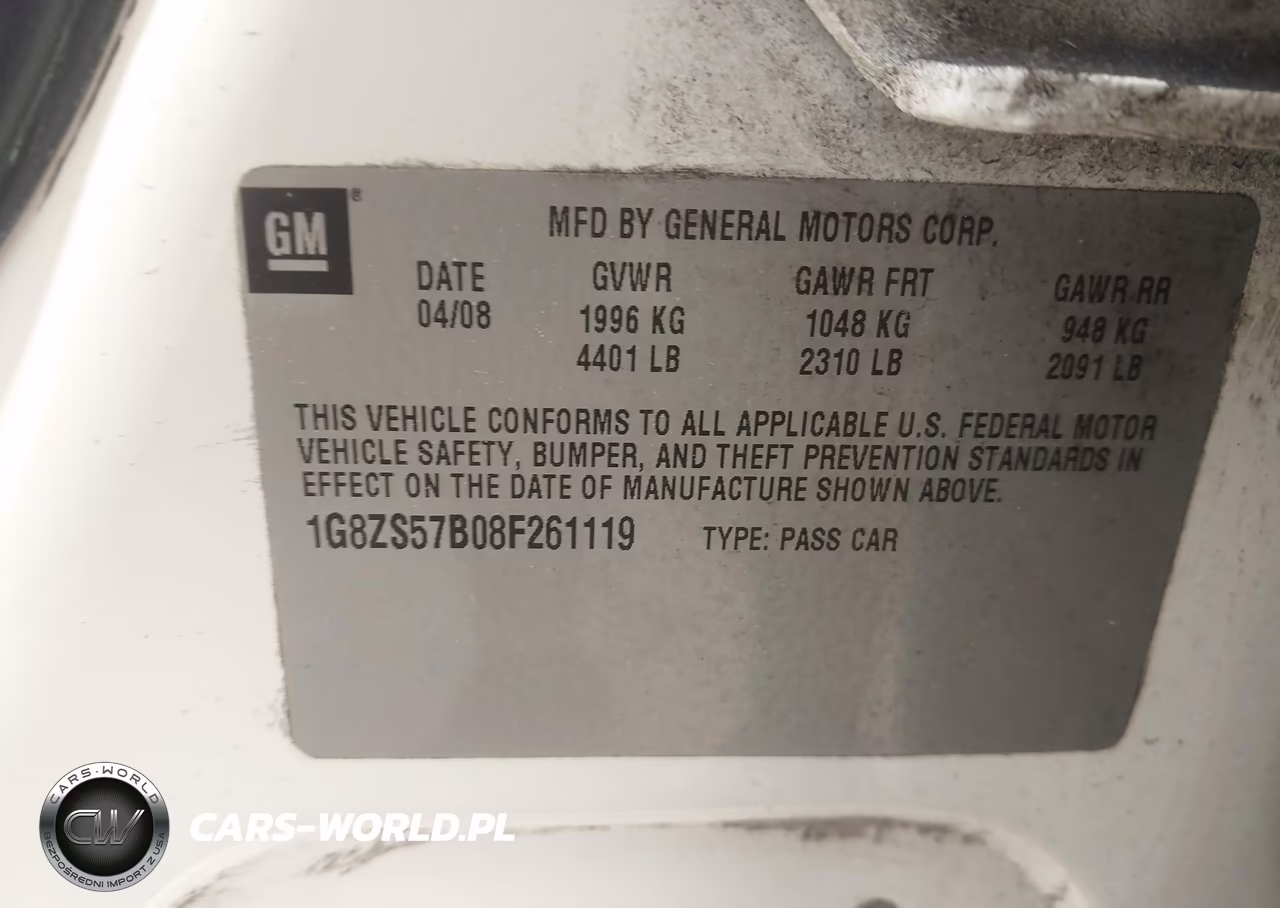 2008 Saturn Aura Xe VIN:1G8ZS57B08F261119 - 9
