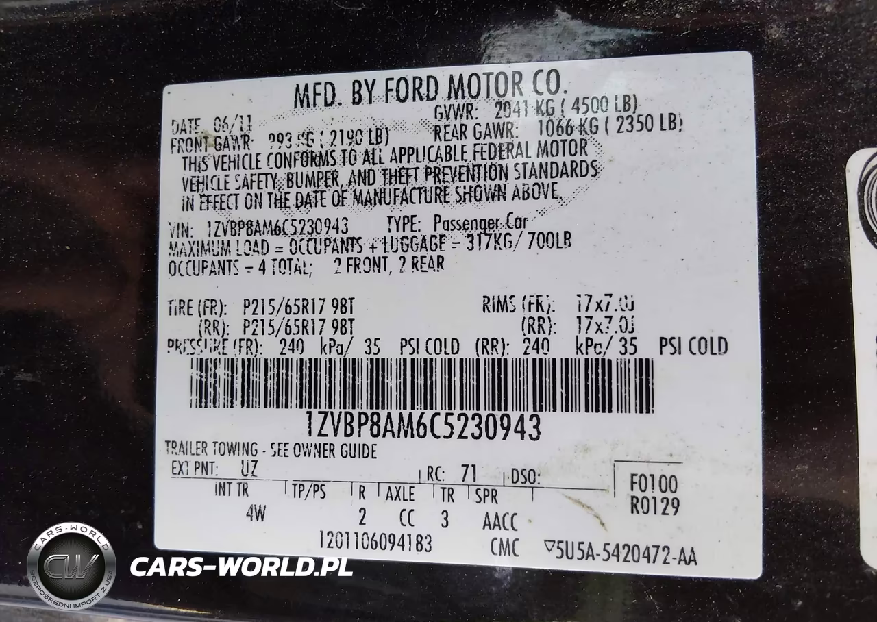 2012 Ford Mustang V6 Premium VIN:1ZVBP8AM6C5230943 - 9